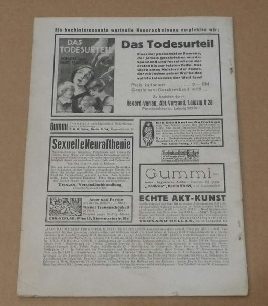 ASA Das Magazin für Körper, Kunst und neues Leben, 2 Jahrgang Nr. 12 | AA.VV. | ASA Verlag, 1927