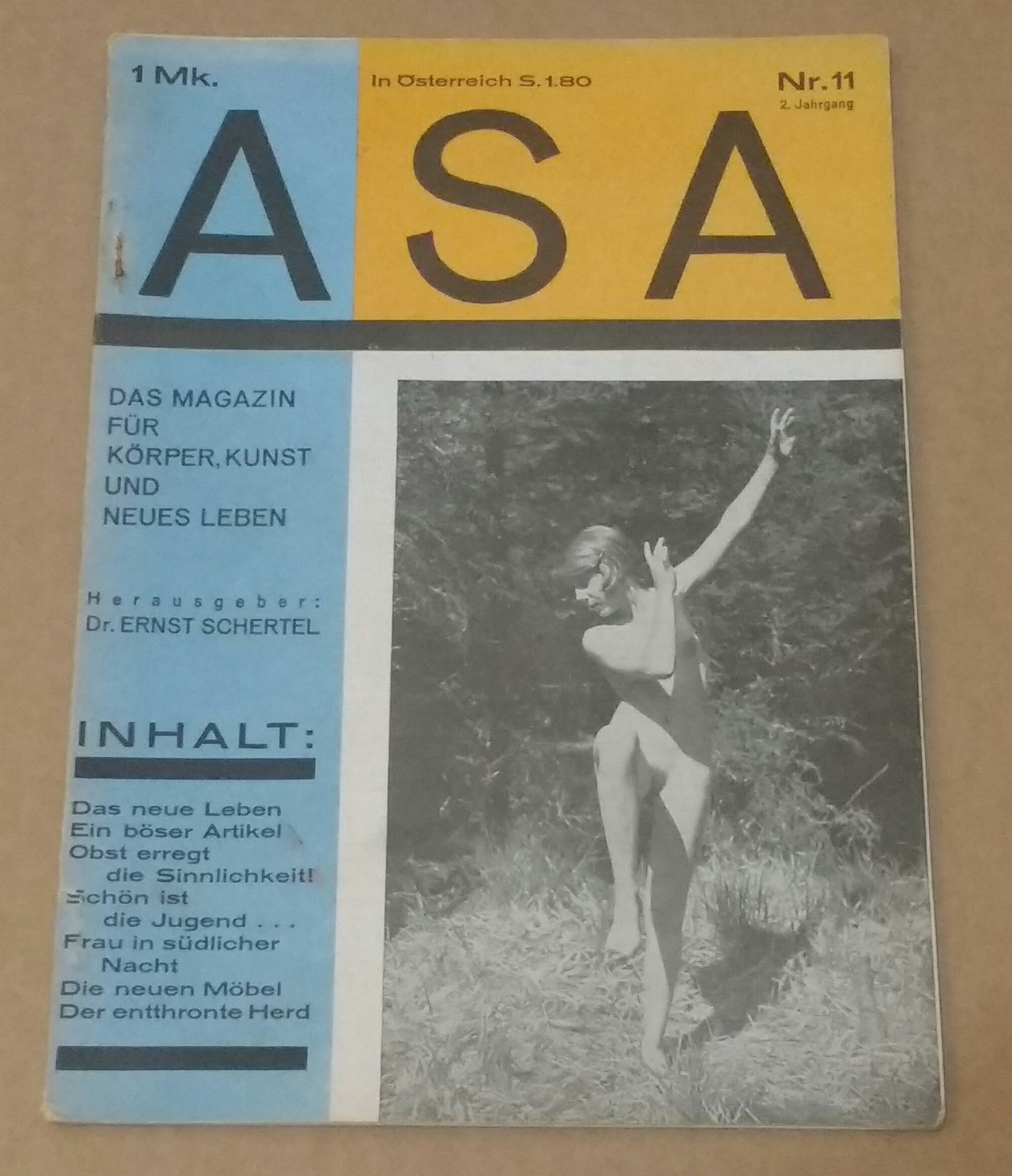 ASA Das Magazin für Körper, Kunst und neues Leben, 2 Jahrgang Nr. 11 | AA.VV. | ASA Verlag, 1927