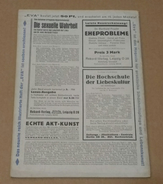 ASA Das Magazin für Körper, Kunst und neues Leben, 2 Jahrgang Nr. 6 | AA.VV. | ASA Verlag, 1927