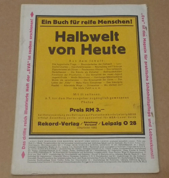 ASA Das Magazin für Körper, Kunst und neues Leben, 2 Jahrgang Nr. 1 | AA.VV. | ASA Verlag, 1927